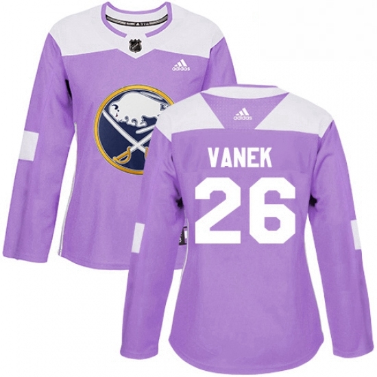 Womens Adidas Buffalo Sabres 26 Thomas Vanek Authentic Purple Fights Cancer Practice NHL Jersey Womens Adidas Buffalo Sabres 26 Thomas Vanek Authentic Purple Fights Cancer Practice NHL Jersey