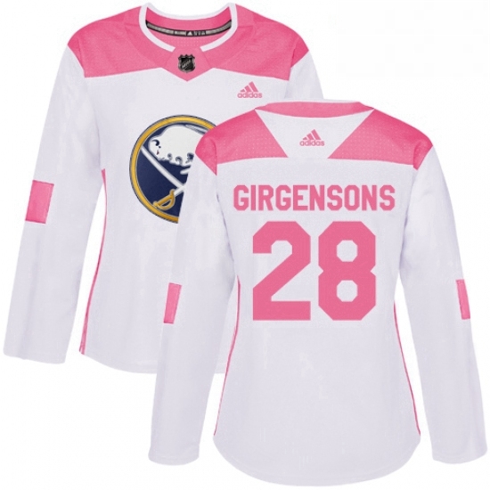 Womens Adidas Buffalo Sabres 28 Zemgus Girgensons Authentic WhitePink Fashion NHL Jersey Womens Adidas Buffalo Sabres 28 Zemgus Girgensons Authentic WhitePink Fashion NHL Jersey