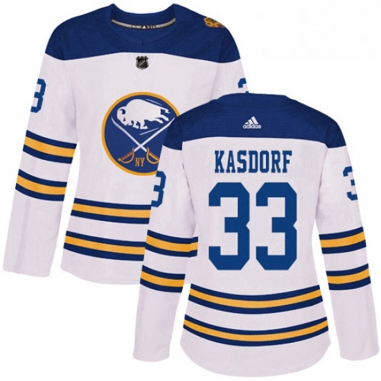Womens Adidas Buffalo Sabres 33 Jason Kasdorf Authentic White 2018 Winter Classic NHL Jersey Womens Adidas Buffalo Sabres 33 Jason Kasdorf Authentic White 2018 Winter Classic NHL Jersey