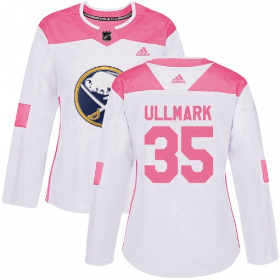 Womens Adidas Buffalo Sabres 35 Linus Ullmark Authentic WhitePink Fashion NHL Jersey Womens Adidas Buffalo Sabres 35 Linus Ullmark Authentic WhitePink Fashion NHL Jersey