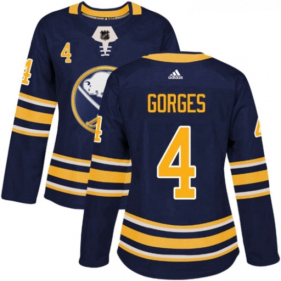 Womens Adidas Buffalo Sabres 4 Josh Gorges Authentic Navy Blue Home NHL Jersey Womens Adidas Buffalo Sabres 4 Josh Gorges Authentic Navy Blue Home NHL Jersey