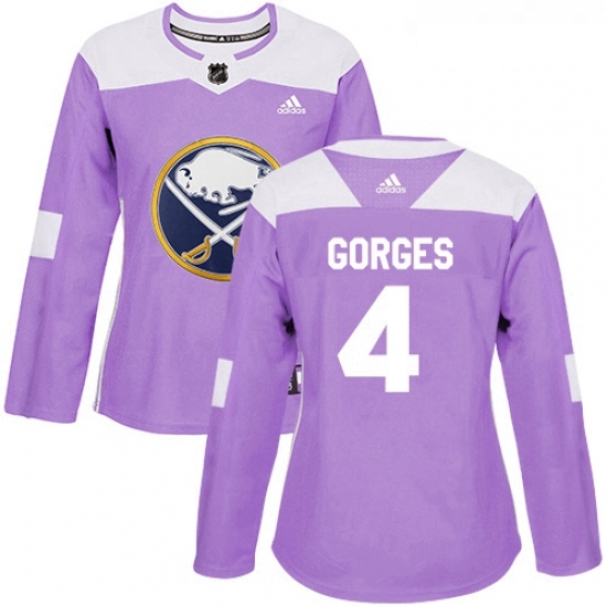 Womens Adidas Buffalo Sabres 4 Josh Gorges Authentic Purple Fights Cancer Practice NHL Jersey Womens Adidas Buffalo Sabres 4 Josh Gorges Authentic Purple Fights Cancer Practice NHL Jersey