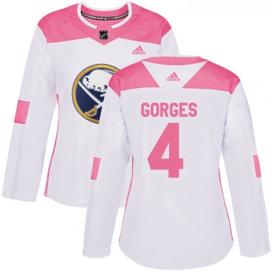 Womens Adidas Buffalo Sabres 4 Josh Gorges Authentic WhitePink Fashion NHL Jersey Womens Adidas Buffalo Sabres 4 Josh Gorges Authentic WhitePink Fashion NHL Jersey