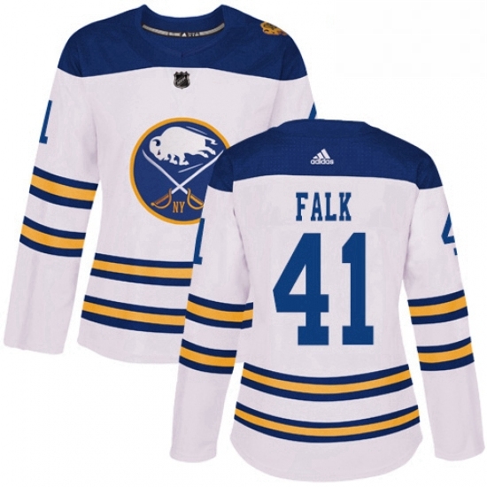 Womens Adidas Buffalo Sabres 41 Justin Falk Authentic White 2018 Winter Classic NHL Jersey Womens Adidas Buffalo Sabres 41 Justin Falk Authentic White 2018 Winter Classic NHL Jersey