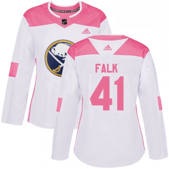 Womens Adidas Buffalo Sabres 41 Justin Falk Authentic WhitePink Fashion NHL Jersey Womens Adidas Buffalo Sabres 41 Justin Falk Authentic WhitePink Fashion NHL Jersey
