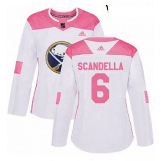 Womens Adidas Buffalo Sabres 6 Marco Scandella Authentic WhitePink Fashion NHL Jersey Womens Adidas Buffalo Sabres 6 Marco Scandella Authentic WhitePink Fashion NHL Jersey