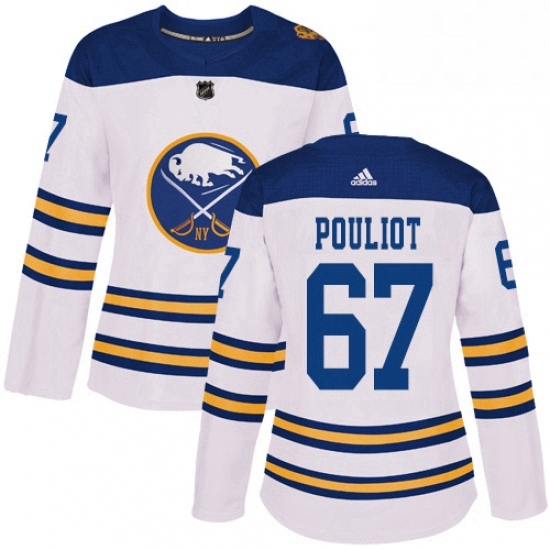 Womens Adidas Buffalo Sabres 67 Benoit Pouliot Authentic White 2018 Winter Classic NHL Jersey Womens Adidas Buffalo Sabres 67 Benoit Pouliot Authentic White 2018 Winter Classic NHL Jersey
