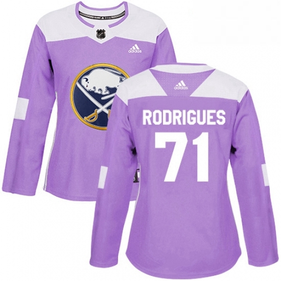 Womens Adidas Buffalo Sabres 71 Evan Rodrigues Authentic Purple Fights Cancer Practice NHL Jersey Womens Adidas Buffalo Sabres 71 Evan Rodrigues Authentic Purple Fights Cancer Practice NHL Jersey