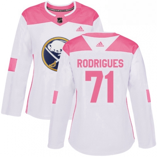 Womens Adidas Buffalo Sabres 71 Evan Rodrigues Authentic WhitePink Fashion NHL Jersey Womens Adidas Buffalo Sabres 71 Evan Rodrigues Authentic WhitePink Fashion NHL Jersey