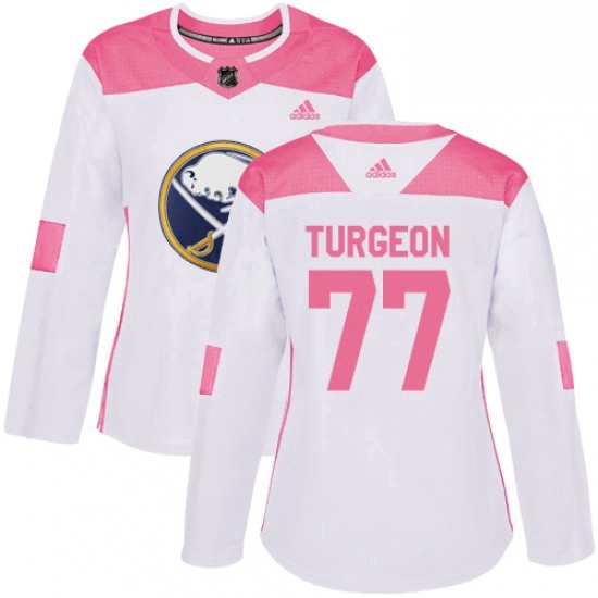 Womens Adidas Buffalo Sabres 77 Pierre Turgeon Authentic WhitePink Fashion NHL Jersey Womens Adidas Buffalo Sabres 77 Pierre Turgeon Authentic WhitePink Fashion NHL Jersey