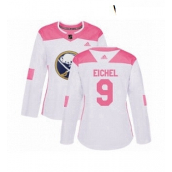 Womens Adidas Buffalo Sabres 9 Jack Eichel Authentic White Pink Fashion NHL Jersey Womens Adidas Buffalo Sabres 9 Jack Eichel Authentic White Pink Fashion NHL Jersey
