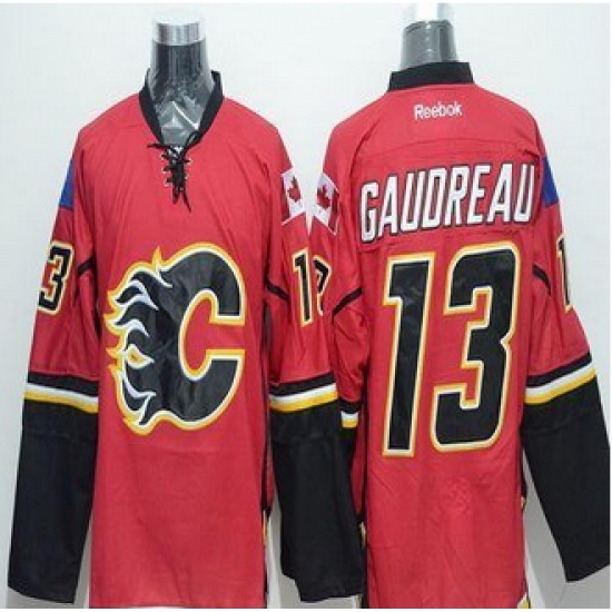 Calgary Flames #13 Johnny Gaudreau Red Stitched NHL Jersey Calgary Flames #13 Johnny Gaudreau Red Stitched NHL Jersey