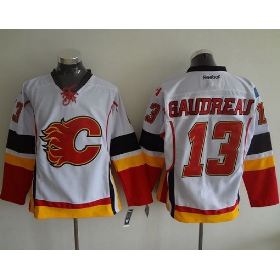 Calgary Flames #13 Johnny Gaudreau White Stitched NHL Jersey Calgary Flames #13 Johnny Gaudreau White Stitched NHL Jersey