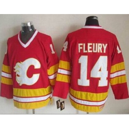 Calgary Flames #14 Theoren Fleury Red CCM Throwback Stitched NHL Jersey Calgary Flames #14 Theoren Fleury Red CCM Throwback Stitched NHL Jersey
