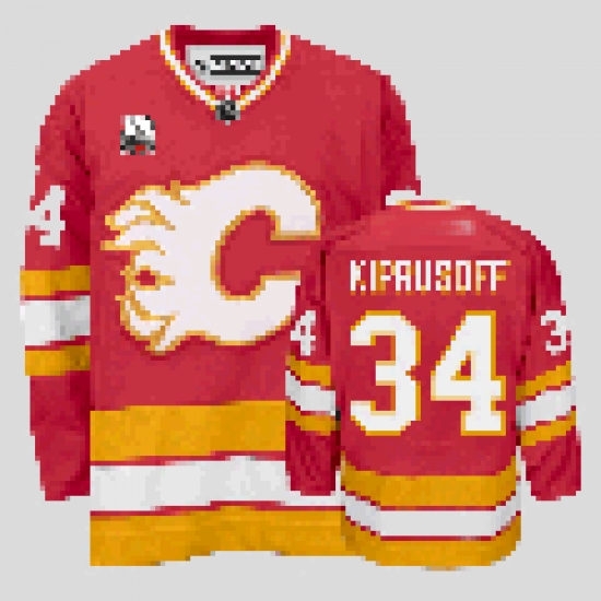 Calgary Flames #34 Miikka Kiprusoff Red Jersey with 30TH Patch Calgary Flames #34 Miikka Kiprusoff Red Jersey with 30TH Patch