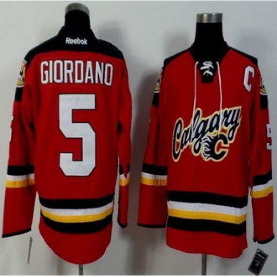 Calgary Flames #5 Mark Giordano Red Alternate Stitched NHL Jersey Calgary Flames #5 Mark Giordano Red Alternate Stitched NHL Jersey