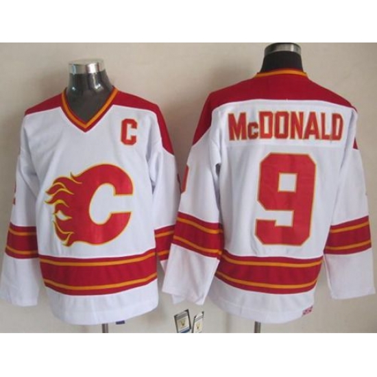 Calgary Flames #9 Lanny McDonald White CCM Throwback Stitched NHL Jersey Calgary Flames #9 Lanny McDonald White CCM Throwback Stitched NHL Jersey