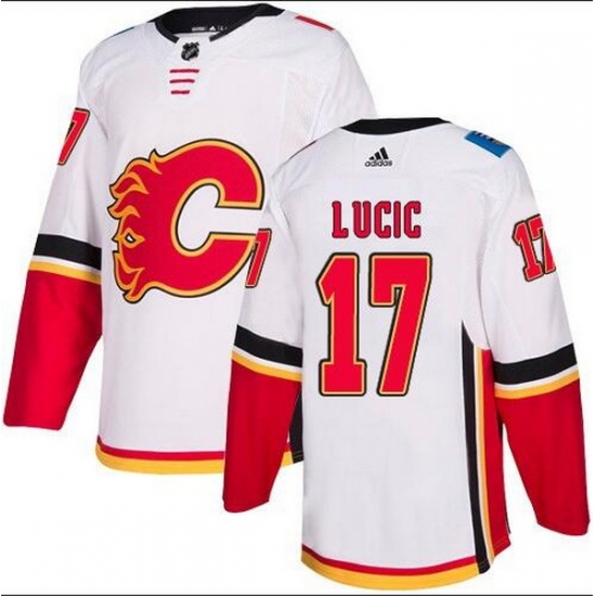 Men Calgary Flames 17 Milan Lucic White Adidas Jersey Men Calgary Flames 17 Milan Lucic White Adidas Jersey