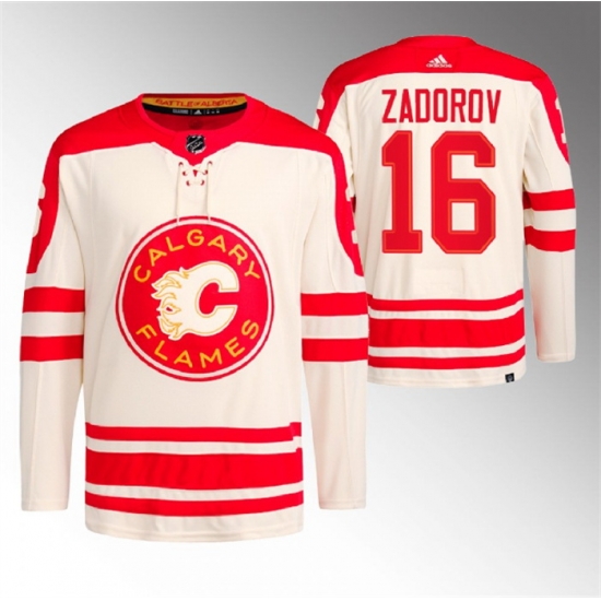 Men Calgary Flames 17 Nikita Zadorov 2023 Cream Heritage Classic Primegreen Stitched Jersey Men Calgary Flames 17 Nikita Zadorov 2023 Cream Heritage Classic Primegreen Stitched Jersey