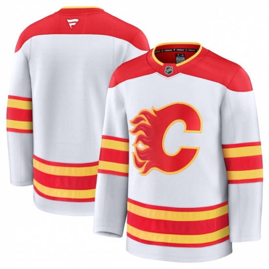 Men Calgary Flames Blank White 2024 25 Away Stitched Hockey Jersey Men Calgary Flames Blank White 2024 25 Away Stitched Hockey Jersey