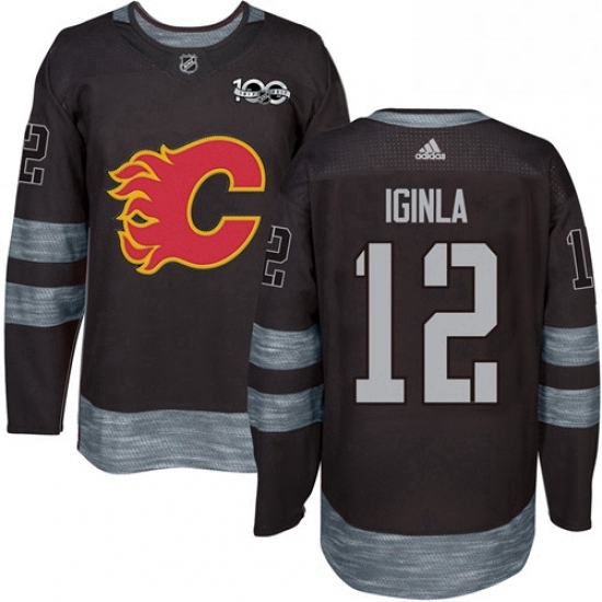Mens Adidas Calgary Flames 12 Jarome Iginla Authentic Black 1917 2017 100th Anniversary NHL Jersey Mens Adidas Calgary Flames 12 Jarome Iginla Authentic Black 1917 2017 100th Anniversary NHL Jersey