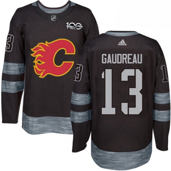 Mens Adidas Calgary Flames 13 Johnny Gaudreau Authentic Black 1917 2017 100th Anniversary NHL Jersey Mens Adidas Calgary Flames 13 Johnny Gaudreau Authentic Black 1917 2017 100th Anniversary NHL Jersey