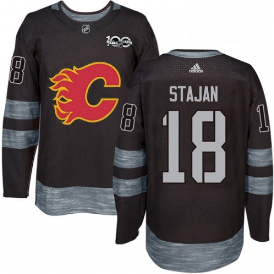 Mens Adidas Calgary Flames 18 Matt Stajan Authentic Black 1917 2017 100th Anniversary NHL Jersey Mens Adidas Calgary Flames 18 Matt Stajan Authentic Black 1917 2017 100th Anniversary NHL Jersey