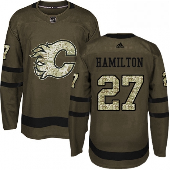 Mens Adidas Calgary Flames 27 Dougie Hamilton Authentic Green Salute to Service NHL Jersey Mens Adidas Calgary Flames 27 Dougie Hamilton Authentic Green Salute to Service NHL Jersey
