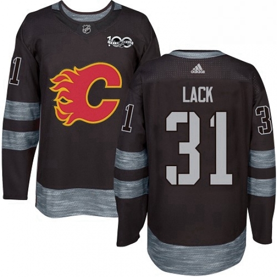 Mens Adidas Calgary Flames 31 Eddie Lack Authentic Black 1917 2017 100th Anniversary NHL Jersey Mens Adidas Calgary Flames 31 Eddie Lack Authentic Black 1917 2017 100th Anniversary NHL Jersey