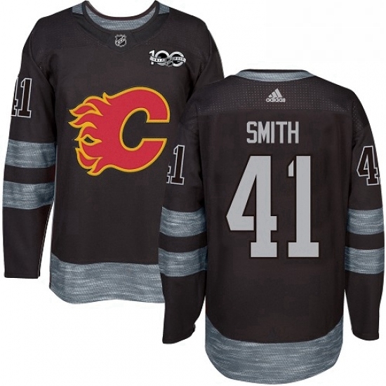 Mens Adidas Calgary Flames 41 Mike Smith Authentic Black 1917 2017 100th Anniversary NHL Jersey Mens Adidas Calgary Flames 41 Mike Smith Authentic Black 1917 2017 100th Anniversary NHL Jersey
