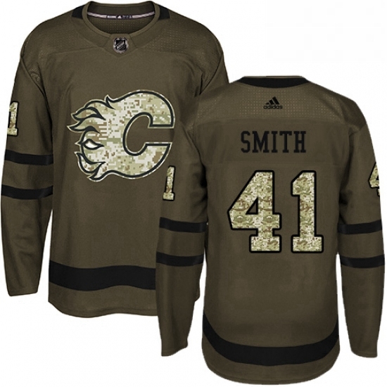 Mens Adidas Calgary Flames 41 Mike Smith Authentic Green Salute to Service NHL Jersey Mens Adidas Calgary Flames 41 Mike Smith Authentic Green Salute to Service NHL Jersey