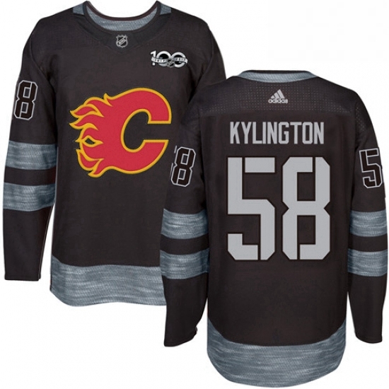 Mens Adidas Calgary Flames 58 Oliver Kylington Authentic Black 1917 2017 100th Anniversary NHL Jersey Mens Adidas Calgary Flames 58 Oliver Kylington Authentic Black 1917 2017 100th Anniversary NHL Jersey