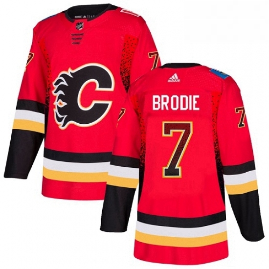 Mens Adidas Calgary Flames 7 TJ Brodie Authentic Red Drift Fashion NHL Jersey Mens Adidas Calgary Flames 7 TJ Brodie Authentic Red Drift Fashion NHL Jersey
