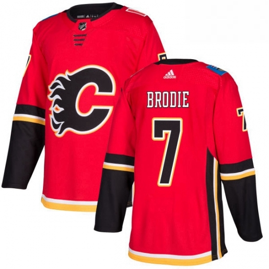 Mens Adidas Calgary Flames 7 TJ Brodie Premier Red Home NHL Jersey Mens Adidas Calgary Flames 7 TJ Brodie Premier Red Home NHL Jersey