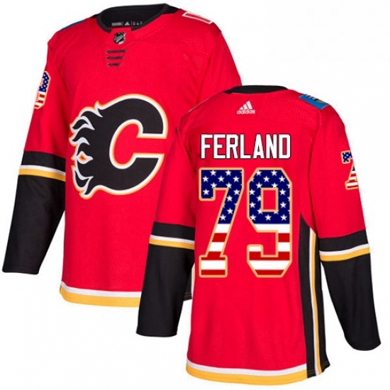 Mens Adidas Calgary Flames 79 Michael Ferland Authentic Red USA Flag Fashion NHL Jersey Mens Adidas Calgary Flames 79 Michael Ferland Authentic Red USA Flag Fashion NHL Jersey