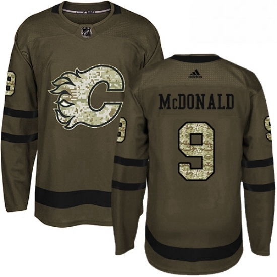 Mens Adidas Calgary Flames 9 Lanny McDonald Premier Green Salute to Service NHL Jersey Mens Adidas Calgary Flames 9 Lanny McDonald Premier Green Salute to Service NHL Jersey