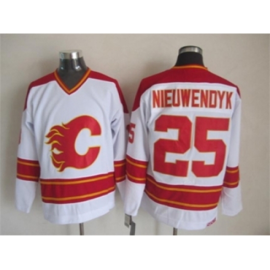 NHL Calgary Flames #25 Joe Nieuwendyk White CCM Throwback Jerseys NHL Calgary Flames #25 Joe Nieuwendyk White CCM Throwback Jerseys