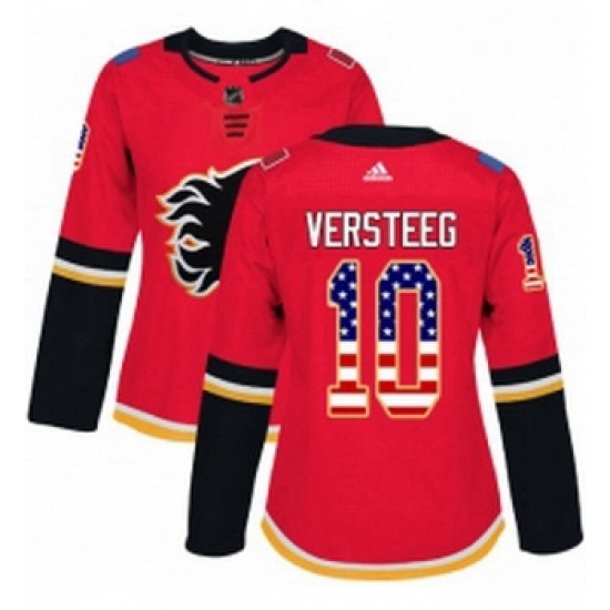 Womens Adidas Calgary Flames 10 Kris Versteeg Authentic Red USA Flag Fashion NHL Jersey Womens Adidas Calgary Flames 10 Kris Versteeg Authentic Red USA Flag Fashion NHL Jersey