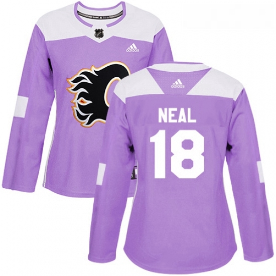 Womens Adidas Calgary Flames 18 James Neal Purple Authentic Fights Cancer Stitched NHL Jersey Womens Adidas Calgary Flames 18 James Neal Purple Authentic Fights Cancer Stitched NHL Jersey