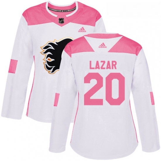 Womens Adidas Calgary Flames 20 Curtis Lazar Authentic WhitePink Fashion NHL Jersey Womens Adidas Calgary Flames 20 Curtis Lazar Authentic WhitePink Fashion NHL Jersey