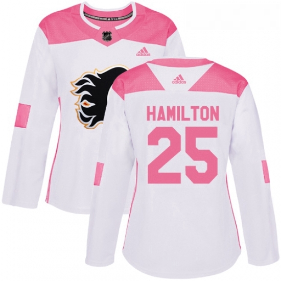 Womens Adidas Calgary Flames 25 Freddie Hamilton Authentic WhitePink Fashion NHL Jersey Womens Adidas Calgary Flames 25 Freddie Hamilton Authentic WhitePink Fashion NHL Jersey
