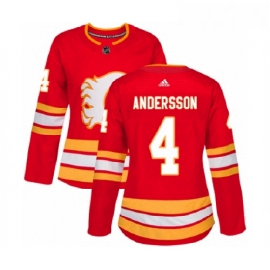 Womens Adidas Calgary Flames 4 Rasmus Andersson Premier Red Alternate NHL Jersey Womens Adidas Calgary Flames 4 Rasmus Andersson Premier Red Alternate NHL Jersey