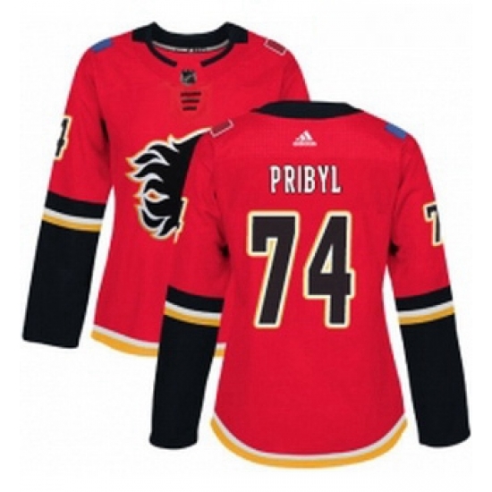 Womens Adidas Calgary Flames 74 Daniel Pribyl Authentic Red Home NHL Jersey Womens Adidas Calgary Flames 74 Daniel Pribyl Authentic Red Home NHL Jersey