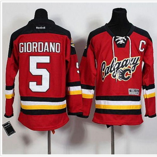Calgary Flames #5 Mark Giordano Red Alternate Stitched Youth NHL Jersey Calgary Flames #5 Mark Giordano Red Alternate Stitched Youth NHL Jersey