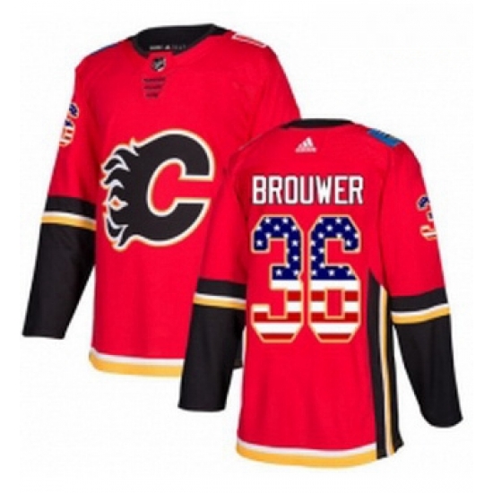 Youth Adidas Calgary Flames 36 Troy Brouwer Authentic Red USA Flag Fashion NHL Jersey Youth Adidas Calgary Flames 36 Troy Brouwer Authentic Red USA Flag Fashion NHL Jersey