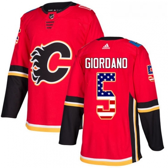 Youth Adidas Calgary Flames 5 Mark Giordano Authentic Red USA Flag Fashion NHL Jersey Youth Adidas Calgary Flames 5 Mark Giordano Authentic Red USA Flag Fashion NHL Jersey