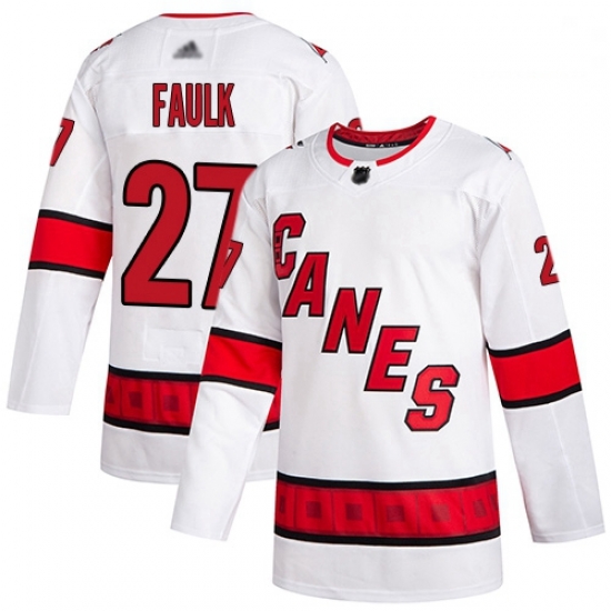 Hurricanes 27 Justin Faulk White Road Authentic Stitched Hockey Jersey Hurricanes 27 Justin Faulk White Road Authentic Stitched Hockey Jersey