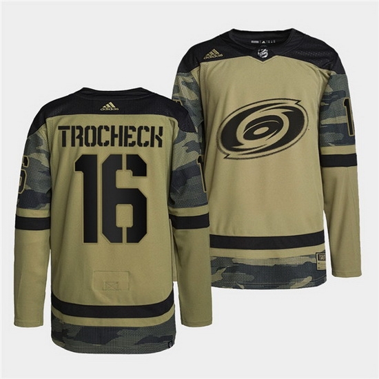 Men Carolina Hurricanes 16 Vincent Trocheck 2022 Camo Military Appreciation Night Stitched jersey Men Carolina Hurricanes 16 Vincent Trocheck 2022 Camo Military Appreciation Night Stitched jersey