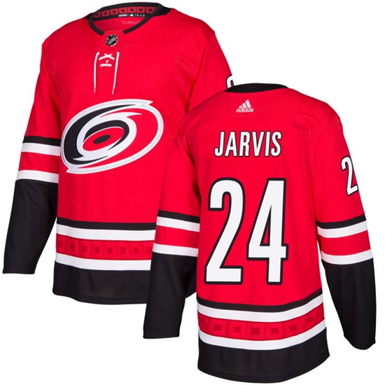 Men Carolina Hurricanes 24 Seth Jarvis Red Stitched Jersey Men Carolina Hurricanes 24 Seth Jarvis Red Stitched Jersey