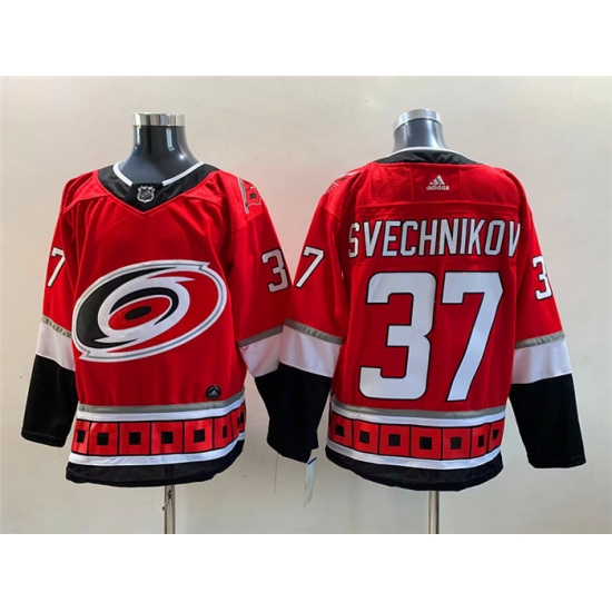 Men Carolina Hurricanes 37 Andrei Svechnikov Red Stitched Jersey Men Carolina Hurricanes 37 Andrei Svechnikov Red Stitched Jersey